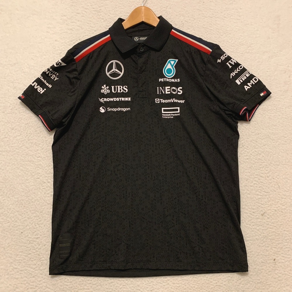 Mercedes AMG Petronas F1 Team 2024 Replica Polo Mens L Tommy Hilfiger Black